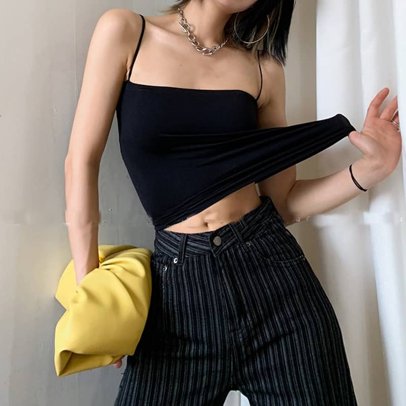 NoBra™ 2er Pack Leichtes Unterhemd mit Bügellosem BH und Spaghettiträger Basic für 40-65 KG von HalloBH